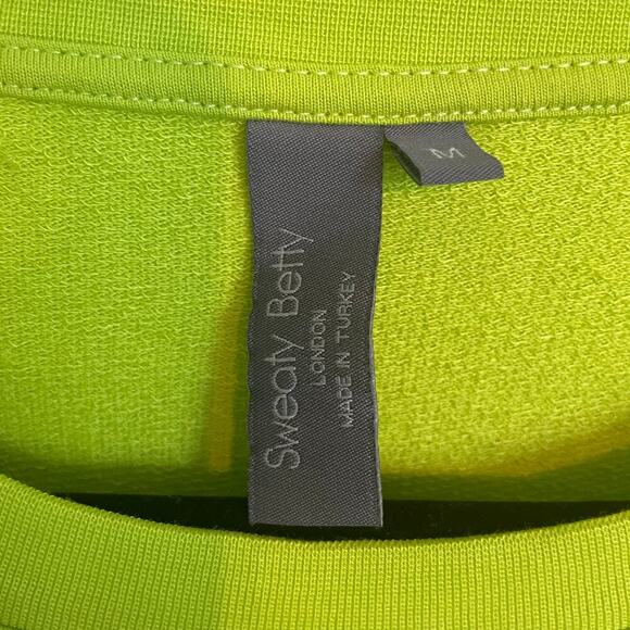 Sweaty Betty Neon Green Athletic Sweatshirt Crewneck Pullover Long Sleeve Medium - Picture 2 of 6